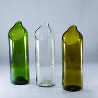 Glasflasche Blumenvase - Topf Aus Weinflasche Oliv Grün Klar von WASABOTTLE