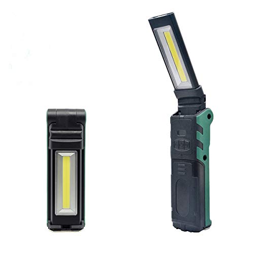 COB LED-Arbeitslicht, WASAGA USB-wiederaufladbare Prüflampe Tragbar Faltbar 270 Grad Drehbar mit Magnet und Haken für Innen- oder Außenaktivitäten von WASAGA
