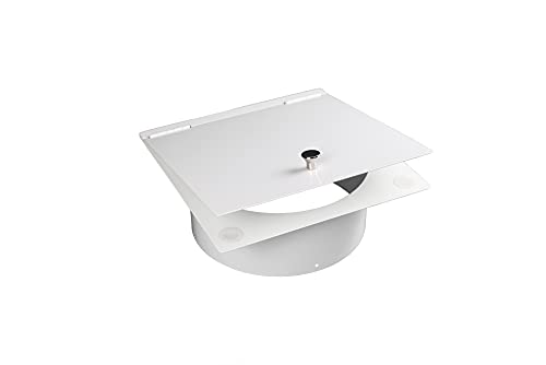 Einwurftür mit Kugelgriff und Magnetschnapper Eckig (DN 300) Weiß RAL 9016 von WASH