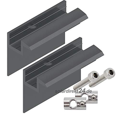 2er-Set Endklemme für 35 mm Module schwarz inkl. Schrauben Solar Photovoltaik PV von WASI