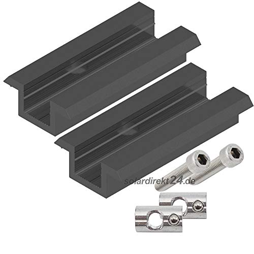 2er-Set Mittelklemme für 30-50 mm Module inkl. Schrauben schwarz Photovoltaik PV Solar 2er-Set Mittelklemme für 30-50 mm Module inkl. Schrauben schwarz Photovoltaik PV Solar von WASI