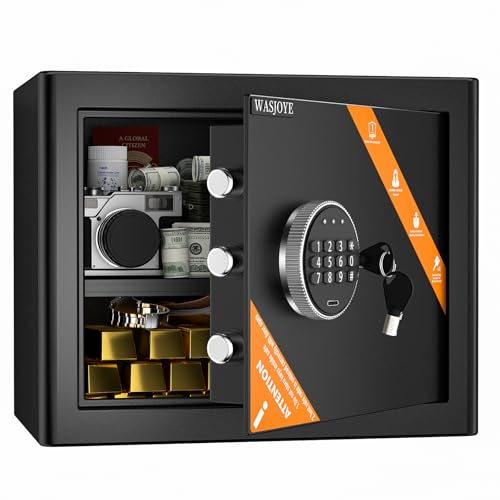 WASJOYE 31L Tresor für Zuhause, Safe Tresor mit Schlüssel Elektronischem Möbeltresor mit Zahlenschloss, Digital Wandtresor für, Geschäft, Büro, Hotel, Geld, Dokumente, Schmuck, Reisepass(30*37*31cm) von WASJOYE