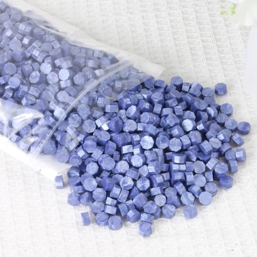 400 Stück staubige violette Wachsperlen, WASOHLING achteckige Wachssiegelperlen für Stempelsiegel, violette Wachssiegelperlen für Briefumschläge, Einladungen, Weinpakete, Briefversiegelung (Dusty von WASOHLING
