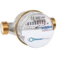 Wasser Gerate - Wasserzähler warm 2,5 m³ mit Anschlussgewinde 3/4'' - 80 mm - geeicht und beglaubigt 2024 von WASSER GERATE