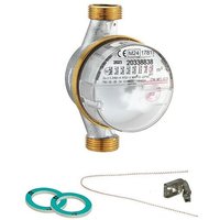 Wasser Gerate - Wasserzähler warm 2,5 m³ mit Anschlussgewinde 3/4'' - 110 mm - geeicht und beglaubigt 2024 von WASSER GERATE