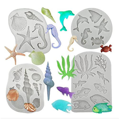 WASTEBIN Marine Thema Silikonform Muschel Muschel Seepferdchen Fondant Süßigkeiten Formen Für Kuchen Schokolade Dekoration von WASTEBIN