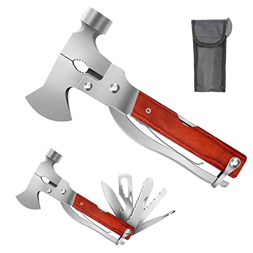 Camping Hammer Multitool Zubehör Survival Gear Coole Gadgets Geschenke für Männer Men Dad Ihn Haus Wandern, 15 in 1 Mini Multi Tools von WASYPLSFOI