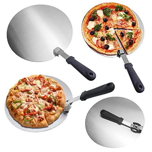 Pizzaschieber Pizza Spachtel Schieber Pizzaschaufel Pizzaspachtel Pizzawender Schaufel Zubehör Pizzaheber Pizzastahl Peel Rund, 30cm Edelstahl von WASYPLSFOI