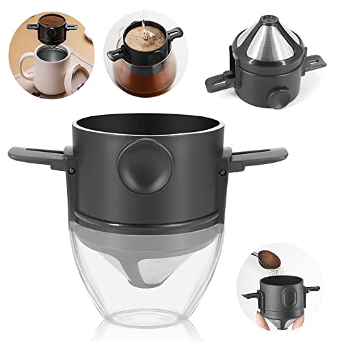 Pour Over Coffee Dripper Maker Filters Cone Paperless with Holder Manual Reusable Double Stainless Steel Filter 1-2 Cup Pour Over Coffee Dripper Maker Filters Cone Paperless with Holder Manual Reusable Double Stainless Steel Filter 1-2 Cup von WASYPLSFOI