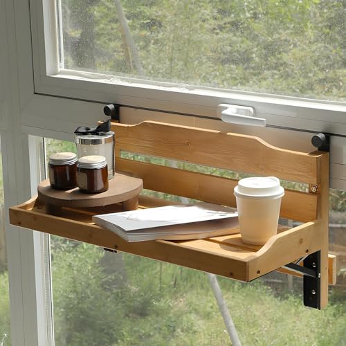 Balkon Klapptisch Zur Wandmontage, Hängender Klappbartisch, Schreibtischständer Aus Holz Zur Wandmontage, Platzsparender Couchtisch(60cm/23.6in) von WATAOW