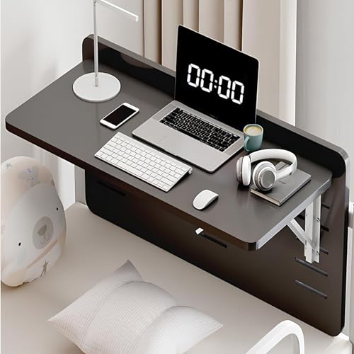 Klappbarer Hängender Computertisch fürs Bett, Kleiner Wandmontierter Klapptisch für Schlafsäle Balkone, Esstisch für in Mehreren Farben(Gray) von WATAOW