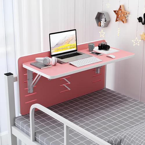 Klappbarer Hängender Computertisch fürs Bett, Kleiner Wandmontierter Klapptisch für Schlafsäle Balkone, Esstisch für in Mehreren Farben(Light Red) von WATAOW