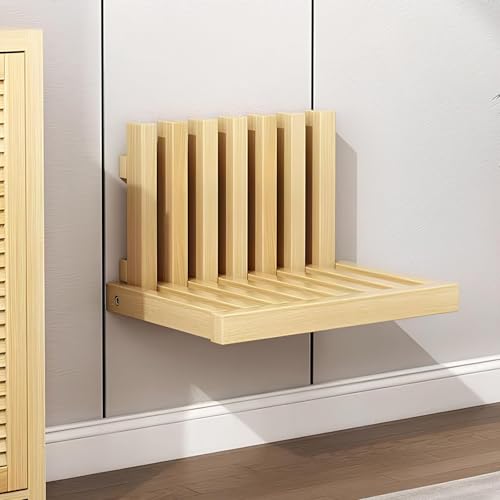 Klappbarer Nachttisch aus Massivholz, Multifunktionaler Kleiner Wandschreibtisch, Platzsparende Schuhbank für den Eingangsbereich(Wood) von WATAOW