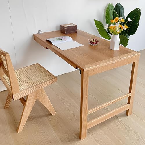 Klappbarer Wandtisch, Platzsparender Multifunktionstisch aus Massivholz, Küchenbartisch für Arbeitszimmer Schlafzimmer Balkon(80 * 50cm/31.5 * 19.7in) von WATAOW