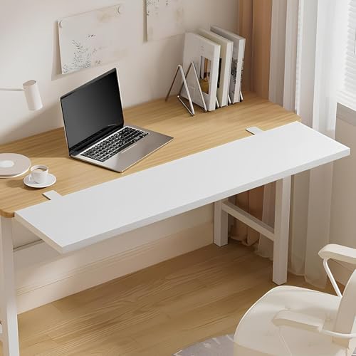Multifunktionaler Wandmontierter Klapptisch, Stanzfreie Klemm-Tischplatte, Beweglicher Verbreiterter Büro- und Schreibtisch, Platzsparender Computertisch(Weiß,100 * 30cm/39.4 * 11.8in) von WATAOW