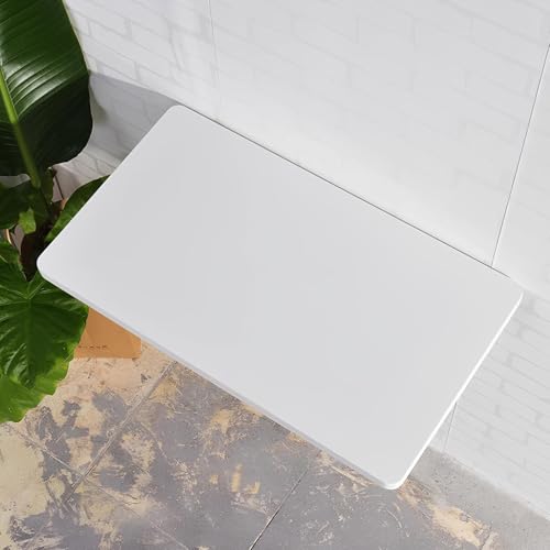 Schwebender Wandklapptisch, Klappbarer Wandtisch Mit Halterung, Faltbar Computertisch, Platzsparender Küchentisch Esstisch Stehtisch Wandmontierter Waschtisch(Weiß,80x40cm/31.5x15.7in) von WATAOW