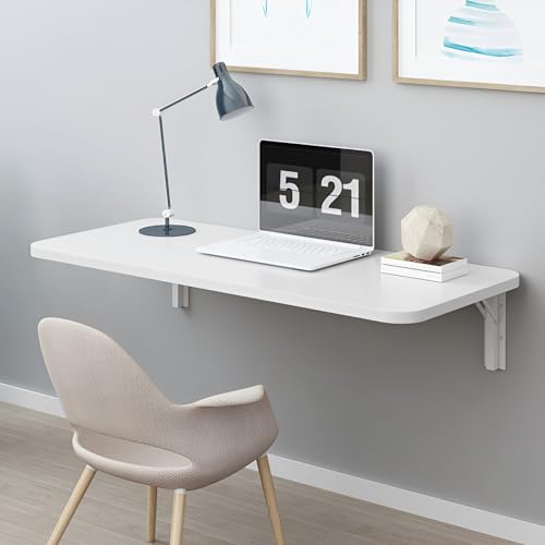 Wandklapptisch Für Küche, Schwebender Schreibtisch Mit Loch, Unsichtbarer Faltbar Wandtisch Für Kleine Räume Arbeitszimmer Schlafzimmer Frisiertisch(80x50cm/31x20in) von WATAOW