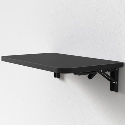 Wandklapptisch Platzsparender Klapptisch aus Holz, Schwimmender Schreibtisch mit Eisenhalterungen, Küchen Esstisch Laptoptisch Schminktisch Stehtisch(Schwarz,60x40cm) von WATAOW