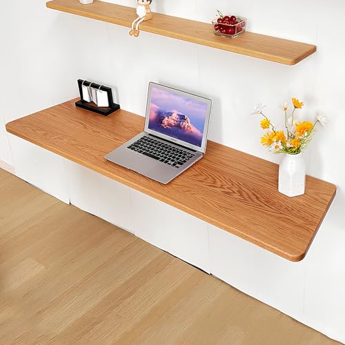 Wandmontierter Klapptisch, Multifunktionaler Platzsparender Wandschreibtisch, Holzfarbener Stehtisch für Garagen Schuppen Homeoffices Waschküchen Bars Küchen(120x40cm/47.2x15.7in) von WATAOW