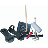 Flowtop Verarbeitungsset (Gezahnte Rakel mit Stiel, Gummi-Stachelroller, Nagelschuhe und Mix-Aufsatz) - Watco von WATCO