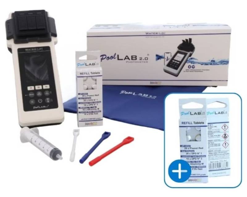 WATER-I.D. Pooltester PoolLab 2.0 elektr. Pooltester + gratis Nachfüllpack von WATER-I.D.