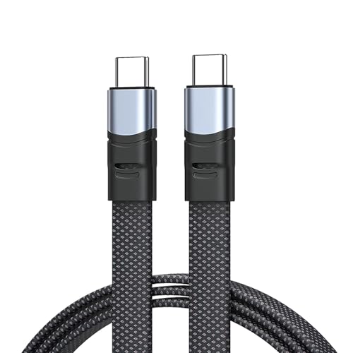 WATERBELINE 240 W USB C auf USB C Ladekabel, flaches Nylonkabel, Datensynchronisation, Ladekabel, effizientes Typ-C-Kabel, schnell für Phone 15 Pad von WATERBELINE