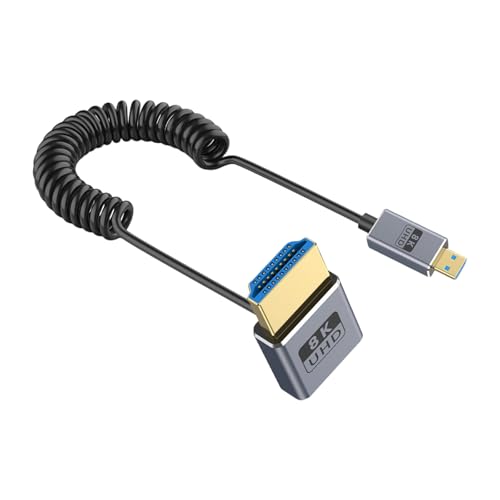 WATERBELINE Datenkabel, Feder-Koaxialkabel 8K60Hz Mikrokamera zu Kamera 2.1 Version mit schneller Geschwindigkeit 48 Gbit/s von WATERBELINE