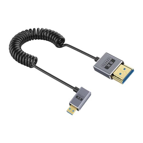 WATERBELINE Datenkabel, Feder-Koaxialkabel 8K60Hz Mikrokamera zu Kamera 2.1 Version mit schneller Geschwindigkeit 48 Gbit/s von WATERBELINE