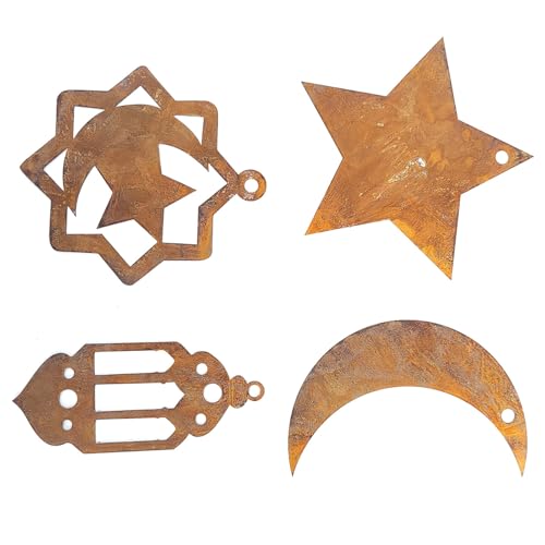 WATERBELINE Rusty Umriss Star Moon Anhängerbaum Mit Realistischem Star Moon Für Und Gartenverstärkung von WATERBELINE