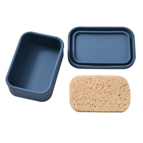 WATERBELINE Seifenschale, tragbare Silikon-Seifenhalterbox mit belüfteter Drainagematte für Reisen, Badezimmer, Aufbewahrung, wasserdicht von WATERBELINE