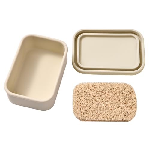 WATERBELINE Seifenschale, tragbare Silikon-Seifenhalterbox mit belüfteter Drainagematte für Reisen, Badezimmer, Aufbewahrung, wasserdicht von WATERBELINE