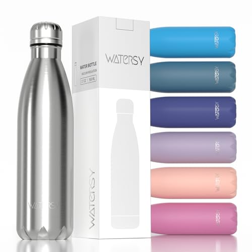 Trinkflasche Isoliert Edelstahl 500 ml, WATERSY Thermoskanne Kinder, Auslaufsicher Thermo Trinkflasche Metall BPA-Frei Wasserflasche Edelstahl, Isolierflasche Doppelwandig Sport für Fahrrad, Sprudel Trinkflasche Isoliert Edelstahl 500 ml, WATERSY Thermoskanne Kinder, Auslaufsicher Thermo Trinkflasche Metall BPA-Frei Wasserflasche Edelstahl, Isolierflasche Doppelwandig Sport für Fahrrad, Sprudel von WATERSY