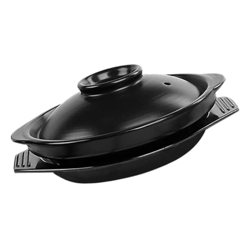 WATIIFUFU 1satz Keramik Kasserolle Mit Deckel Und Tray Für Schmorgerichte Und Ramen Hitzebeständig Leicht Zu Transportieren Für Einzelportionen Langlebig Und Einfach Zu Reinigen von WATIIFUFU