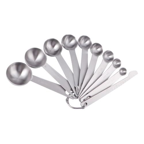 WATIIFUFU 10 Stück 10 teiliges Edelstahl Messlöffel Set mit Messmarkierungen Multifunktionale Gramm Messlöffel für Präzises Backen und Kochen Leichtes Platzsparendes Küchenzubehör für von WATIIFUFU
