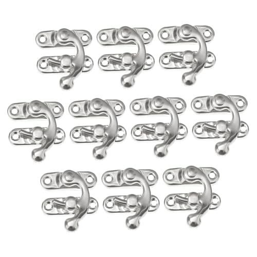 WATIIFUFU 10 Stück Teiliges Vintage Türverschluss aus Robustem Eisen Rostbeständig und Langlebig mit Gebogenem Horn Design als Schloss für Schmuckkästen Holzkisten und Möbel Einfache WATIIFUFU 10 Stück Teiliges Vintage Türverschluss aus Robustem Eisen Rostbeständig und Langlebig mit Gebogenem Horn Design als Schloss für Schmuckkästen Holzkisten und Möbel Einfache von WATIIFUFU