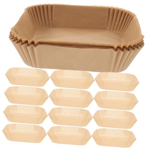 WATIIFUFU 100 Stück Air Fryer Papier Einlagen Antihaft Backpapier für Heißluftfritteuse Ölabsorbierend Ofen Bbq papier Zubehör für Gesünderes Backen und Braten von WATIIFUFU