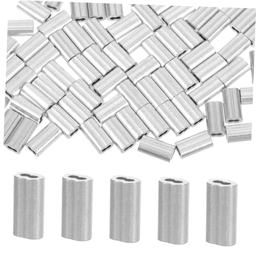 WATIIFUFU 100 Stück Aluminium Drahtseilklemmen mit Doppelhülse Leichte Stabile Crimpverbinder für Stahlseile Einfache Montage für Professionelle und Heimwerker anwendungen von WATIIFUFU