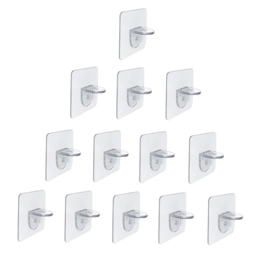 WATIIFUFU 16 Stück Teiliges Unsichtbare Regalhalter aus Robustem Material Selbstklebende Bohrfreie Wandhalter für Kleiderschrank und Schrank Praktische Trenn und Stützfunktion für von WATIIFUFU