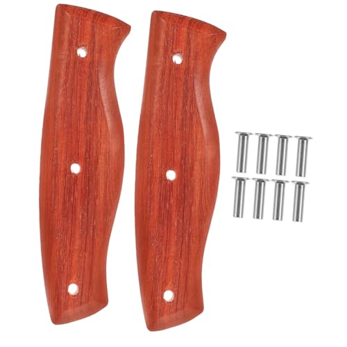 WATIIFUFU 2 Stck Holzgriff Küchenmesser Ersatzgriff Messergriff aus Massivem Holz für Küchenmesser Reparatur DIY Zubehör Komfortabel Langlebig Vielseitig Einsetzbar von WATIIFUFU