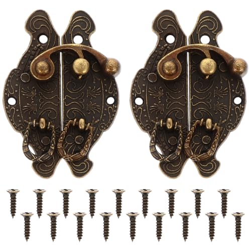 WATIIFUFU 2 Stück Antike Boxverschlüsse Bronze Haspe Robust Langlebig für Schmuck Holzkisten DIY Möbelbeschläge Vintage Stilvolle Schließklammern Einfach zu Montieren von WATIIFUFU