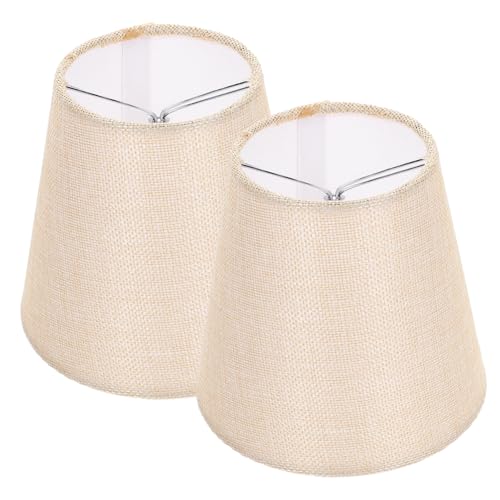 WATIIFUFU 2 Stück Kleiner Stoff lampenschirm Retro Barrel Design Aufstecklampenschirm für Pendelleuchte Stehlampe Wandlampe Wohnzimmergeeignet Einfache Montage Schützender Lampenzubehör von WATIIFUFU
