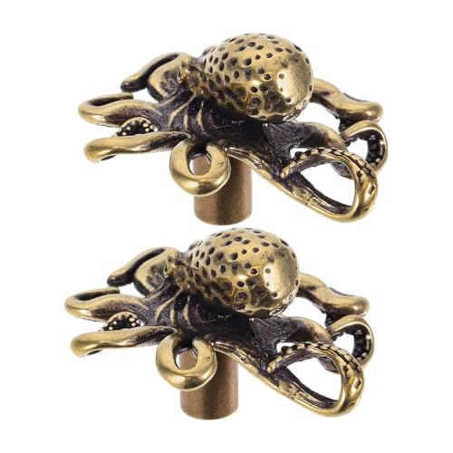 WATIIFUFU 2 Stück Messing Schubladenknöpfe Kraken Design Nautische Möbelgriffe für Küche Kommode Schrank Präzise Verarbeitung Robuster Griff Einfache Montage Maritimer Stil für Zuhause Büro von WATIIFUFU
