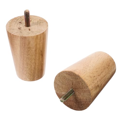 WATIIFUFU 2 Stück Runde Holz Möbelfüße Höhe Möbelbeine aus Massivem Holz für Sofa Tv Schrank Kommode Glatte Oberfläche Einfache Montage Elegantes Design Langlebige Möbelbeine Zubehör von WATIIFUFU