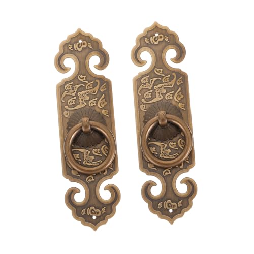 WATIIFUFU 2 Stück Teiliges Antike Möbelgriff Türgriff aus Massivem Messing Vintage stil für Schränke Innentüren und Chinesische Möbel Langlebig und Elegant von WATIIFUFU