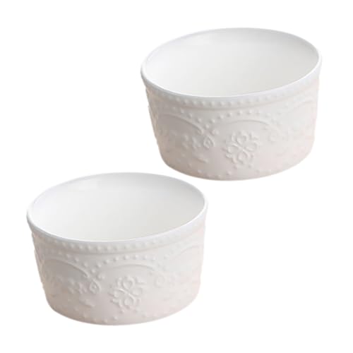 WATIIFUFU 2 Stück Teiliges Keramik Dessert Backschüssel Kleine Multifunktionale Schüssel für Pudding Kuchen und Salate Hitzebeständig und Leicht zu Reinigen für Backofen und Servieren von WATIIFUFU