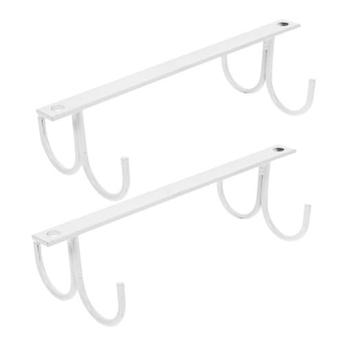 WATIIFUFU 2 Stück Unterbau Becherhalter Weiß mit Haken Tassenhalter Küchen Organizer Platzsparend für Küchenschrank Büro Wohnzimmer von WATIIFUFU