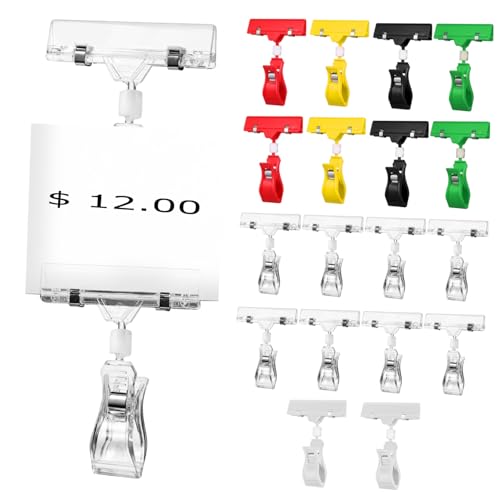 WATIIFUFU 20 Stück Teiliges Doppelseitige Kunststoffclips mit Flacher Klammer Bunte und Kurze Regalhalter für Werbung Etiketten und Preisschilder im Einzelhandel WATIIFUFU 20 Stück Teiliges Doppelseitige Kunststoffclips mit Flacher Klammer Bunte und Kurze Regalhalter für Werbung Etiketten und Preisschilder im Einzelhandel von WATIIFUFU