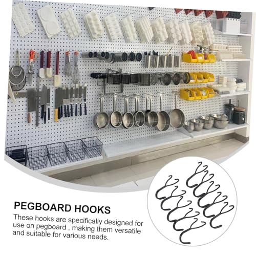 WATIIFUFU 20 Stück Teiliges Edelstahl Pegboard Haken Lochwand Organizer Werkzeughalter Robust und Vielseitig für Werkstatt Laden und Heim Kompatibel mit Standard Lochplatten Schwarz mit von WATIIFUFU