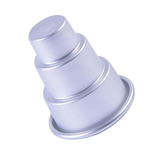 WATIIFUFU 3 Stück Rund Kuchenformen Set Aus Aluminium - 3-Stöckige Antihaft-Pudding-Backform Für Kreative Mini-Kuchen Ideal Für Hochzeiten Partys Und Familienfeiern von WATIIFUFU