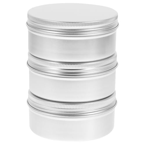 WATIIFUFU 3 Stück Teiliges Runde Aluminium Dosen mit Schraubdeckel Langlebige Metalldose für Seife Kosmetik Kleine Aufbewahrung Wiederverschließbar aus Robustem Aluminium für Reisen und von WATIIFUFU